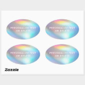 Sticker Ovale Hologramme moderne Pastel Arc-en-ciel Sirène Unico (Feuille)