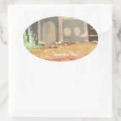 Sticker Ovale Home Sweet Home Art Imprimer (Sac)