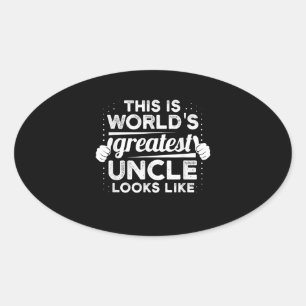 Sticker Ovale Homme Monde Plus Grand Oncle Semble Parrain