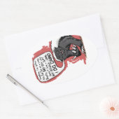 Sticker Ovale Honey Badger s'en soucie (Enveloppe)