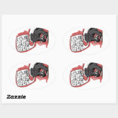 Sticker Ovale Honey Badger s'en soucie (Feuille)
