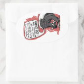 Sticker Ovale Honey Badger s'en soucie (Sac)