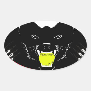 Sticker Ovale Honey Badger Softball
