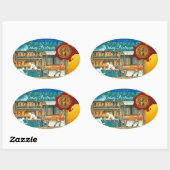 STICKER OVALE HONEY BEE, BEEKEEPER RED WAX SEAL (Feuille)