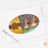 STICKER OVALE HONEY BEE, MONOGRAMME DE SCEAU DE CIRE BROWN (Enveloppe)