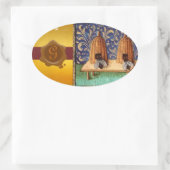 STICKER OVALE HONEY BEE, MONOGRAMME DE SCEAU DE CIRE BROWN (Sac)