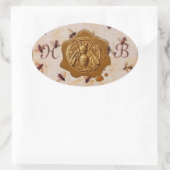 STICKER OVALE HONEY BEE, MONOGRAMME DE SCEAU DE CIRE BROWN (Sac)