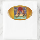 STICKER OVALE HONEY BEE, MONOGRAMME DE SCEAU DE CIRE ROUGE (Sac)