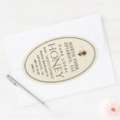 Sticker Ovale Honeybee occidental 16 oz Queenline Jar Honey Étiq (Enveloppe)