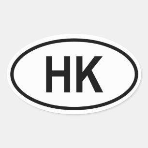 Sticker Ovale Hong Kong "HK"