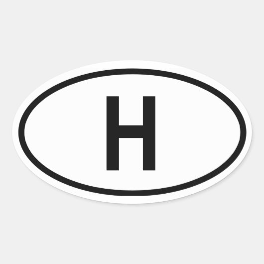 Sticker Ovale Hongrie "H" (Devant)