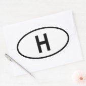 Sticker Ovale Hongrie "H" (Enveloppe)
