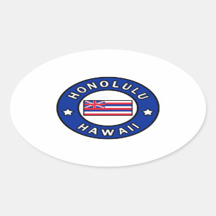 Sticker Ovale Honolulu Hawaii