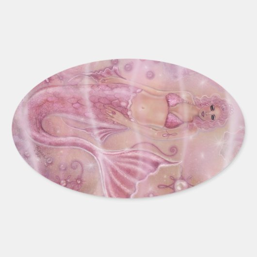 Sticker Ovale Hope Mermaid Par Renee L. Lavoie (Devant)