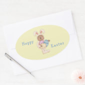 Sticker Ovale Hoppy Lapin de Pâques Teddy Bear (Enveloppe)