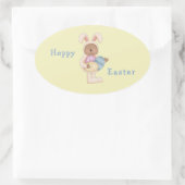 Sticker Ovale Hoppy Lapin de Pâques Teddy Bear (Sac)