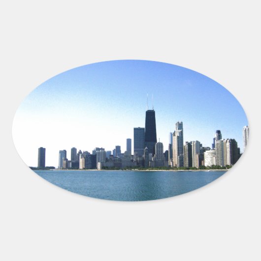 Sticker Ovale Horizon de Chicago (Devant)