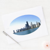 Sticker Ovale Horizon de Chicago (Enveloppe)