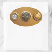 Sticker Ovale Horloge Steampunk (Sac)