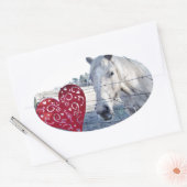 Sticker Ovale HORSE coeur Valentine (Enveloppe)