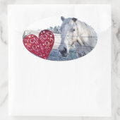 Sticker Ovale HORSE coeur Valentine (Sac)
