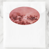 Sticker Ovale HORSES GRAZER, Antique Rouge Rose Oval (Sac)