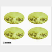 Sticker Ovale HORSES GRAZER, Olive Oval vert antique Oval (Feuille)