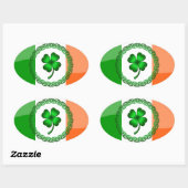 Sticker Ovale Housse à quatre feuilles (Feuille)
