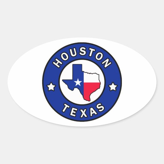 Sticker Ovale Houston Texas (Devant)