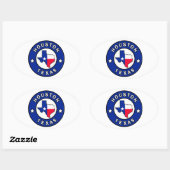 Sticker Ovale Houston Texas (Feuille)