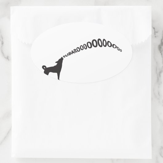 Sticker Ovale Howling Subaru Chien (Sac)