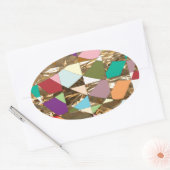 Sticker Ovale Huile d'or couleur Abstraite (Enveloppe)