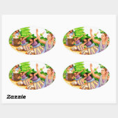 Sticker Ovale Hula (Feuille)