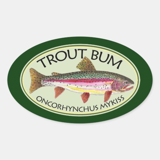 Sticker Ovale HUMORISER Rainbow TROUT BUT (Devant)