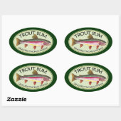 Sticker Ovale HUMORISER Rainbow TROUT BUT (Feuille)