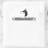 Sticker Ovale Humoristique Doberman Pinscher (Sac)