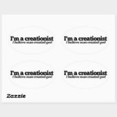 Sticker Ovale Humour athée (Feuille)