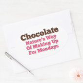 Sticker Ovale Humour au chocolat : (Enveloppe)