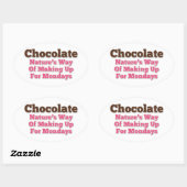 Sticker Ovale Humour au chocolat : (Feuille)