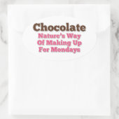 Sticker Ovale Humour au chocolat : (Sac)