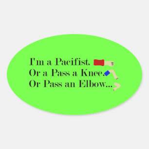 Sticker Ovale Humour pacifiste mixed martial art