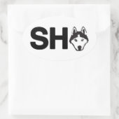 Sticker ovale Husky Sibérien (Sac)