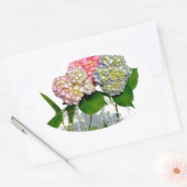 Sticker Ovale Hydrangeas et jarre de Mason (Enveloppe)