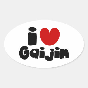 Sticker Ovale i coeur Gaijin