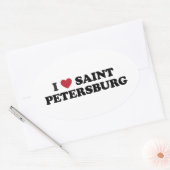 Sticker Ovale I Coeur Saint-Pétersbourg Russie (Enveloppe)