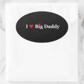 Sticker Ovale I Heart Big Daddy Cadeaux (Sac)