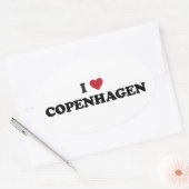 Sticker Ovale I Heart Copenhagen Danemark (Enveloppe)