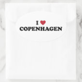 Sticker Ovale I Heart Copenhagen Danemark (Sac)