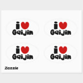 Sticker Ovale i heart Gaijin (Feuille)