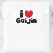 Sticker Ovale i heart Gaijin (Sac)